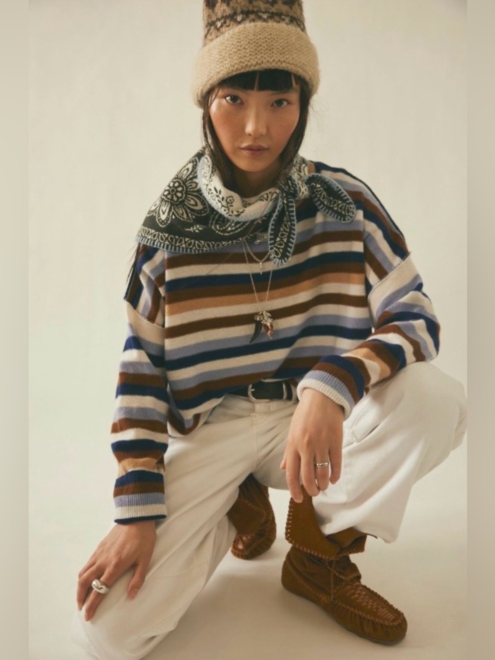 ▪️NWT Free People Tomorrow Stripe Cashmere Sweater